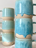 Seafoam mug (blue)+ cream clay